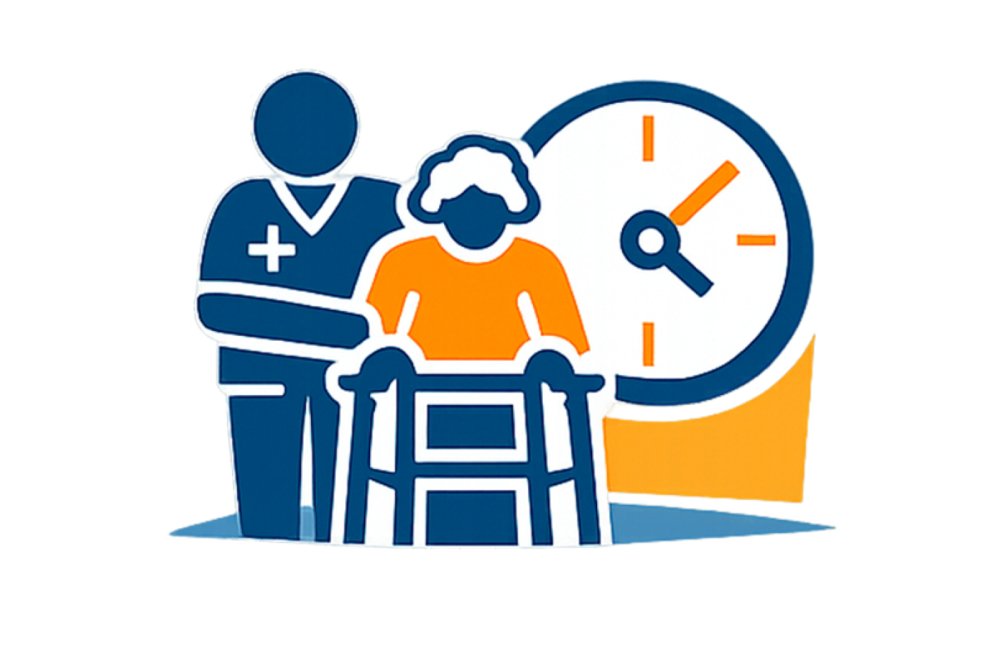 Assisted living in Grand Junction with caregiver supporting senior using walker